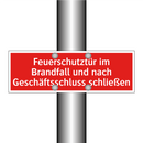 Feuerschutztür im Brandfall und nach Geschäftsschluss schließen