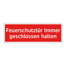 Feuerschutztür Immer geschlossen halten