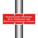 Feuerschutztür! Offenhalten durch Verklemmen oder Blockieren strengstens verboten