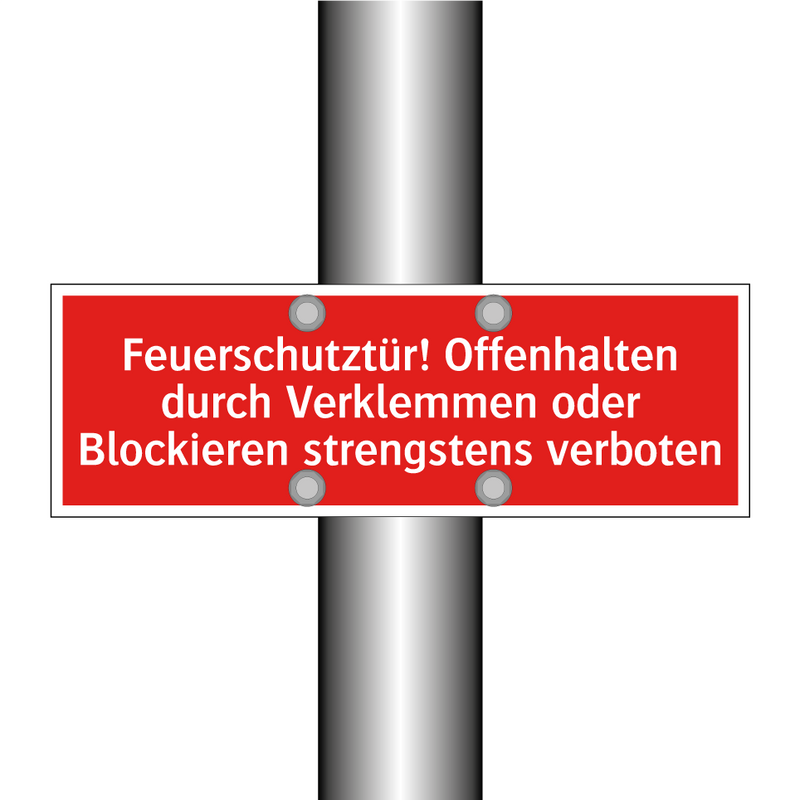 Feuerschutztür! Offenhalten durch Verklemmen oder Blockieren strengstens verboten