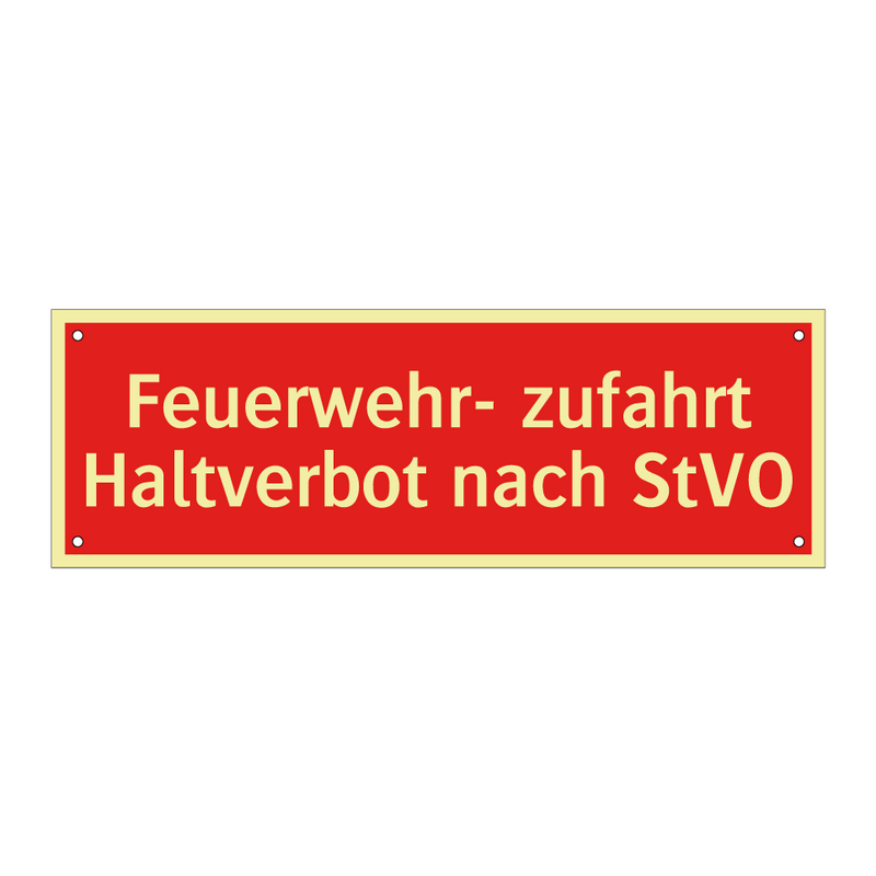 Feuerwehr- zufahrt Haltverbot nach StVO