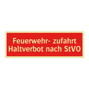 Feuerwehr- zufahrt Haltverbot nach StVO