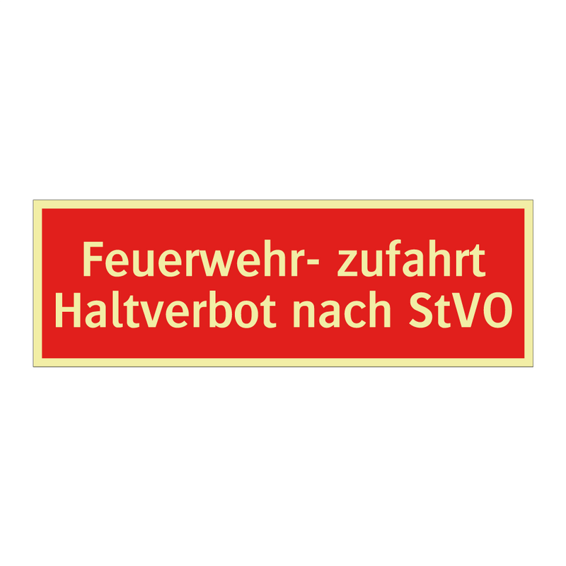 Feuerwehr- zufahrt Haltverbot nach StVO