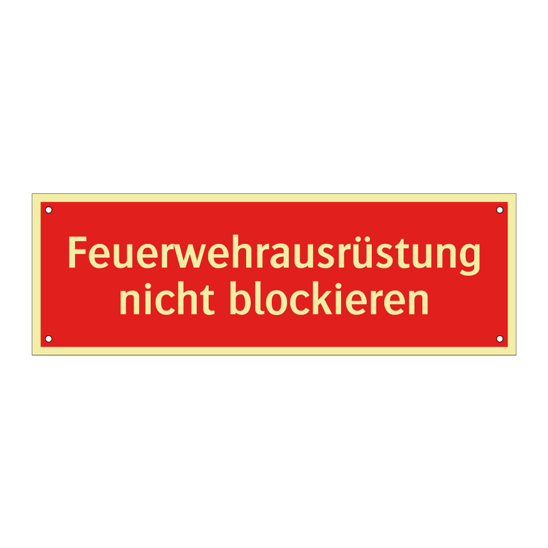 Feuerwehrausrüstung nicht blockieren