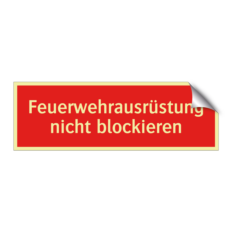 Feuerwehrausrüstung nicht blockieren