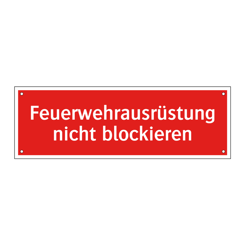 Feuerwehrausrüstung nicht blockieren