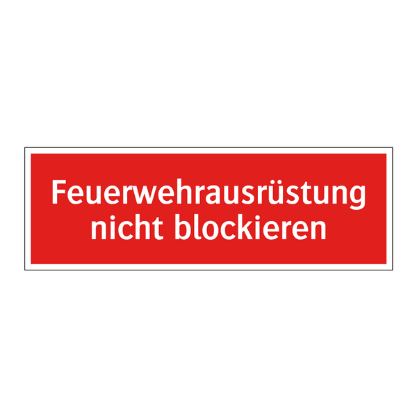 Feuerwehrausrüstung nicht blockieren