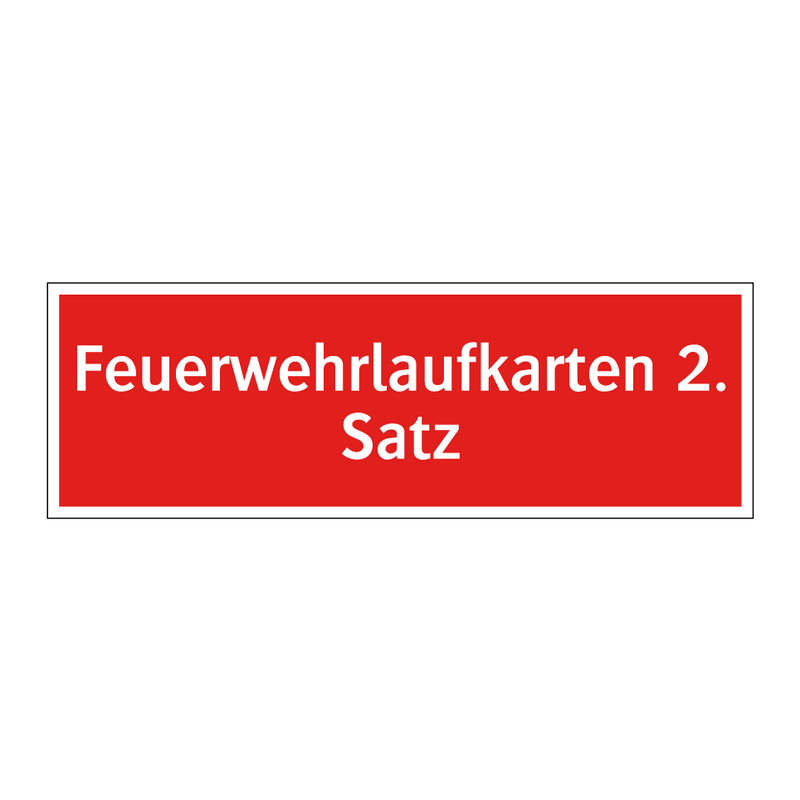 Feuerwehrlaufkarten 2. Satz
