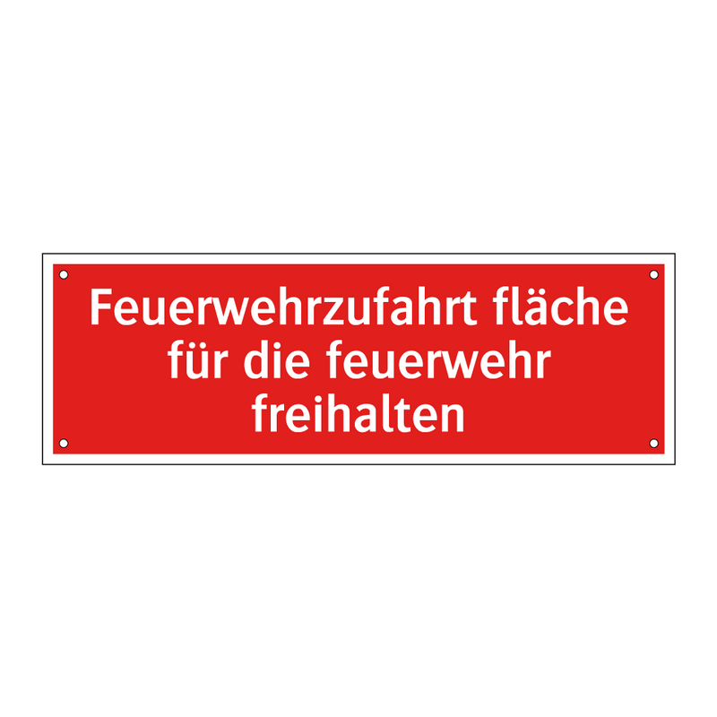 Feuerwehrzufahrt fläche für die feuerwehr freihalten