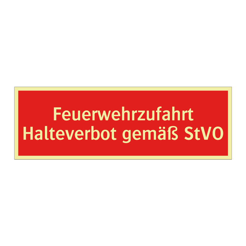 Feuerwehrzufahrt Halteverbot gemäß StVO