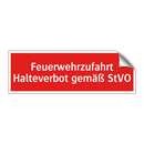 Feuerwehrzufahrt Halteverbot gemäß StVO