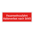 Feuerwehrzufahrt Halteverbot nach StVO