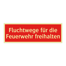 Fluchtwege für die Feuerwehr freihalten