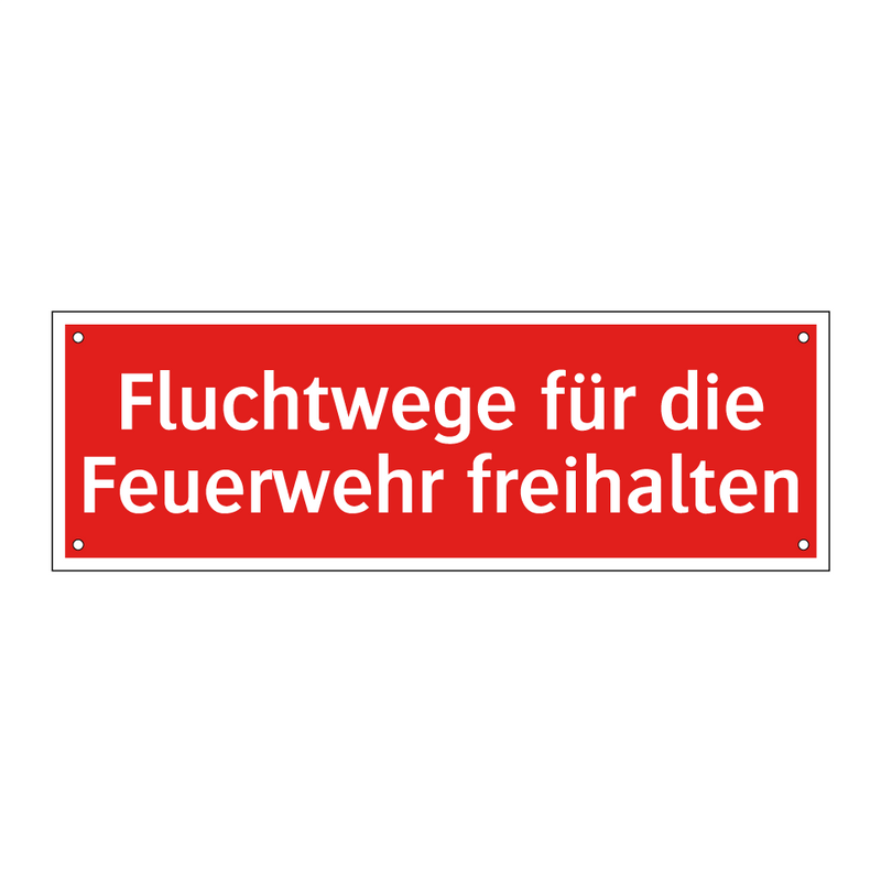 Fluchtwege für die Feuerwehr freihalten