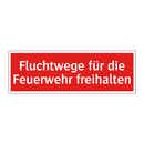 Fluchtwege für die Feuerwehr freihalten