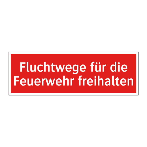 Fluchtwege für die Feuerwehr freihalten
