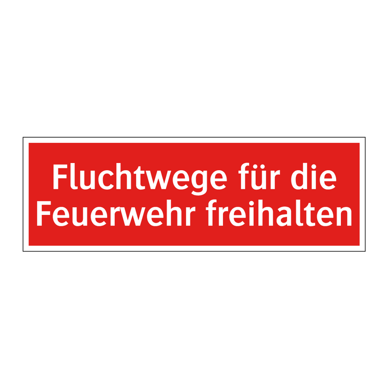 Fluchtwege für die Feuerwehr freihalten