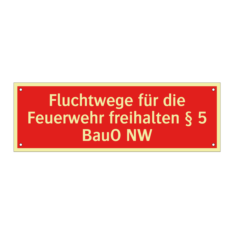 Fluchtwege für die Feuerwehr freihalten § 5 BauO NW