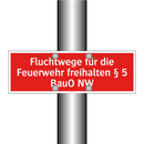 Fluchtwege für die Feuerwehr freihalten § 5 BauO NW
