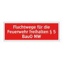 Fluchtwege für die Feuerwehr freihalten § 5 BauO NW