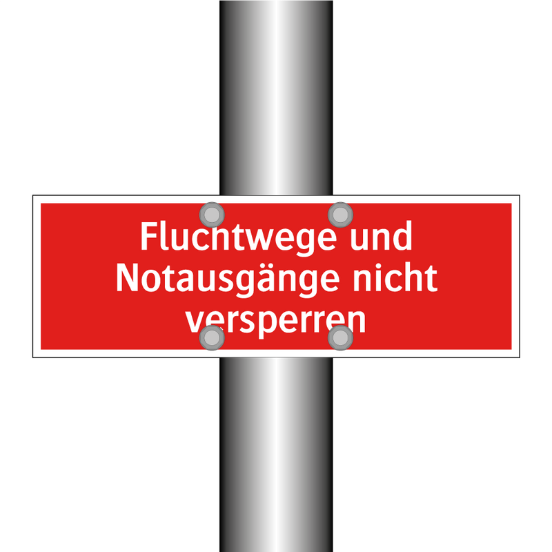 Fluchtwege und Notausgänge nicht versperren