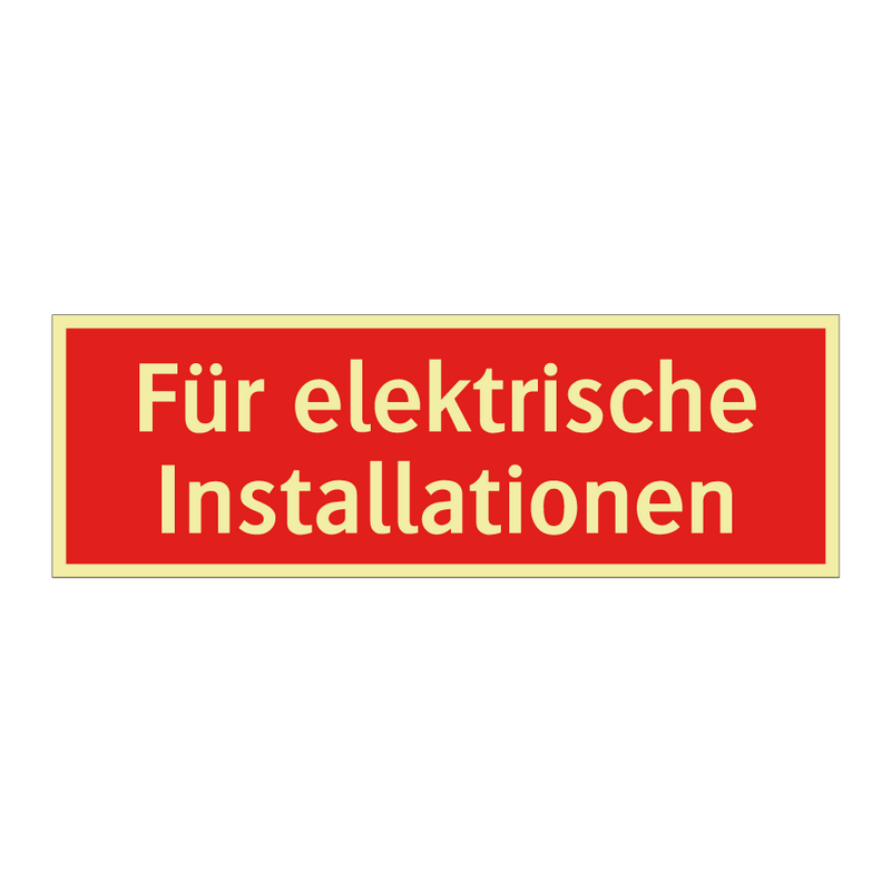 Für elektrische Installationen