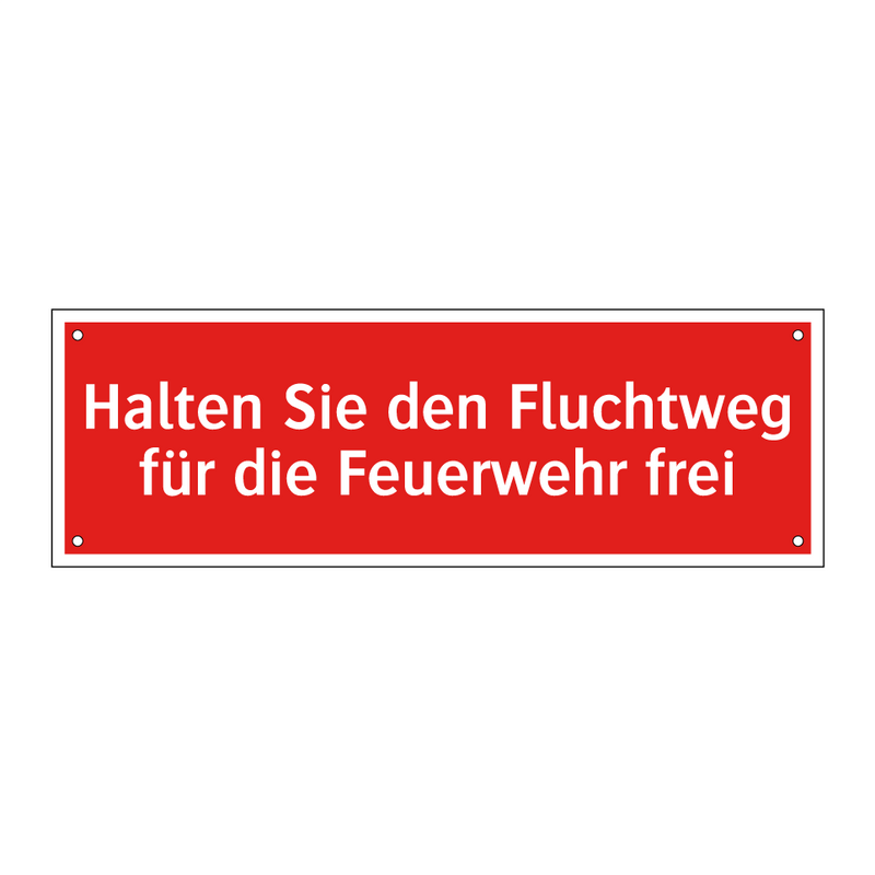 Halten Sie den Fluchtweg für die Feuerwehr frei