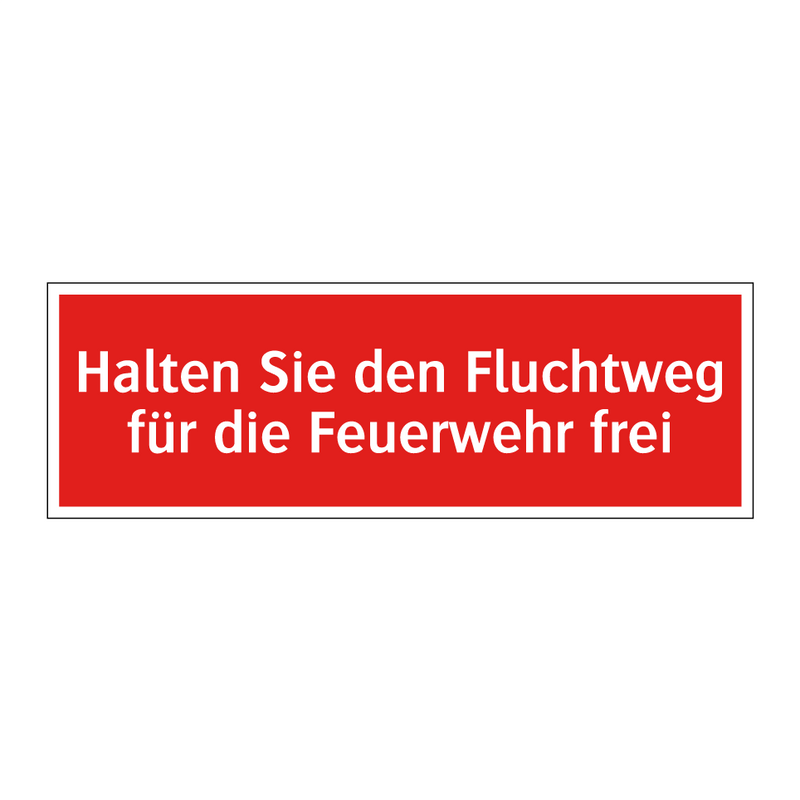Halten Sie den Fluchtweg für die Feuerwehr frei