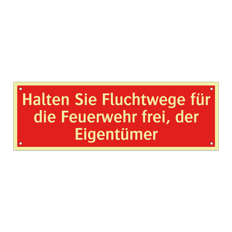 Halten Sie Fluchtwege für die Feuerwehr frei, der Eigentümer