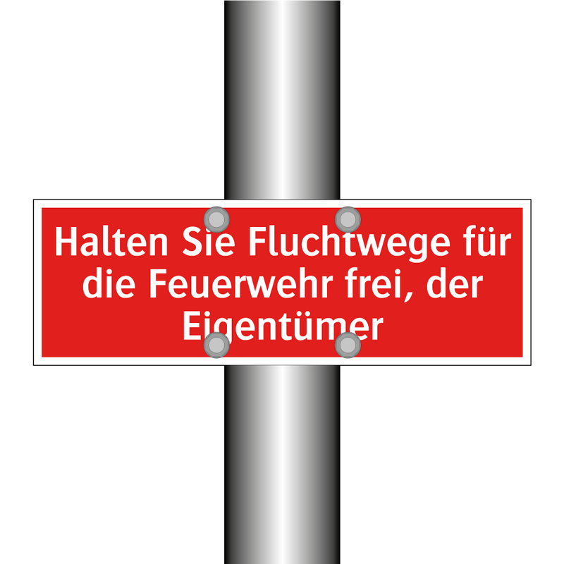 Halten Sie Fluchtwege für die Feuerwehr frei, der Eigentümer