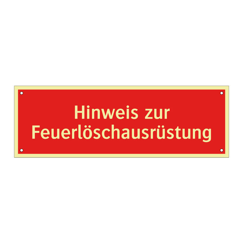 Hinweis zur Feuerlöschausrüstung