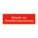Hinweis zur Feuerlöschausrüstung