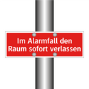 Im Alarmfall den Raum sofort verlassen