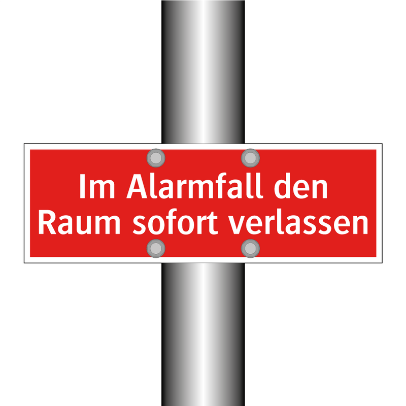 Im Alarmfall den Raum sofort verlassen