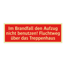 Im Brandfall den Aufzug nicht benutzen! Fluchtweg über das Treppenhaus