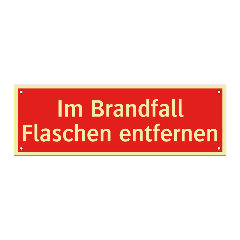 Im Brandfall Flaschen entfernen