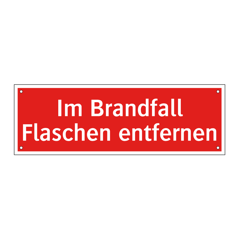 Im Brandfall Flaschen entfernen