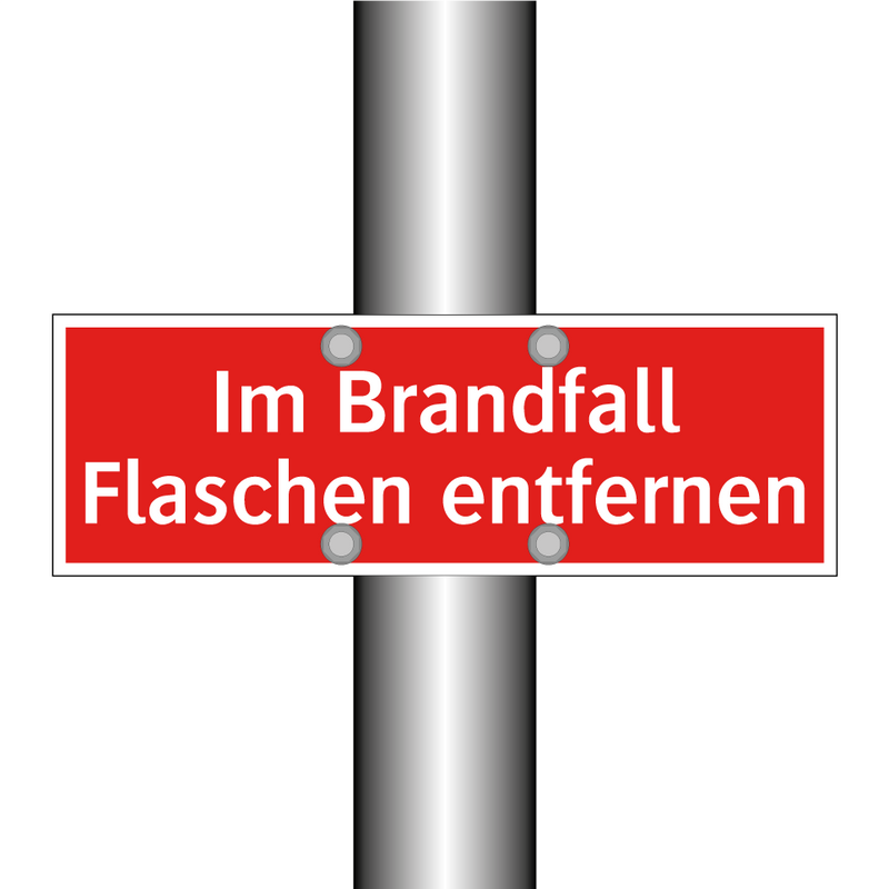 Im Brandfall Flaschen entfernen