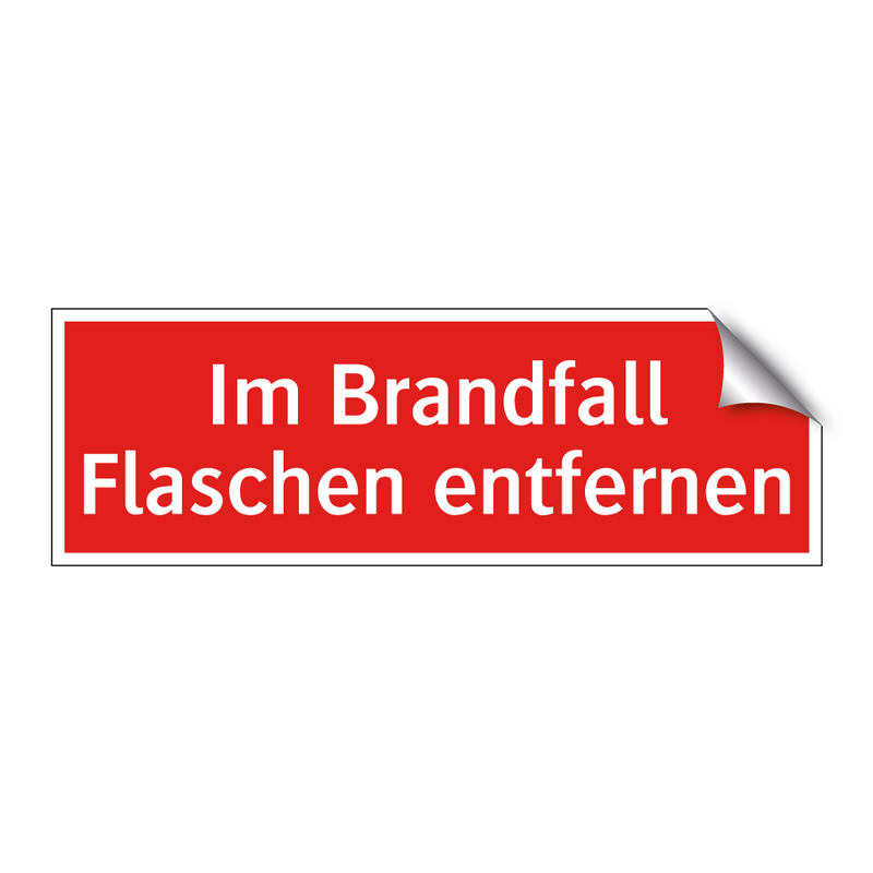 Im Brandfall Flaschen entfernen