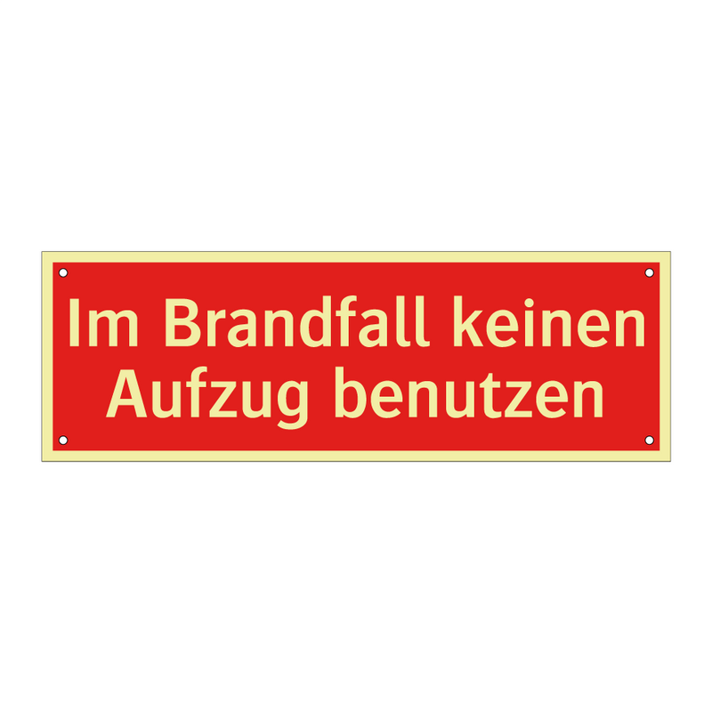 Im Brandfall keinen Aufzug benutzen