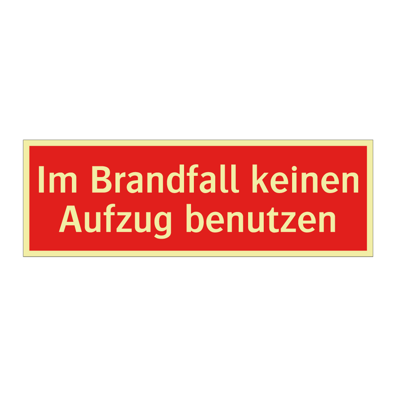 Im Brandfall keinen Aufzug benutzen