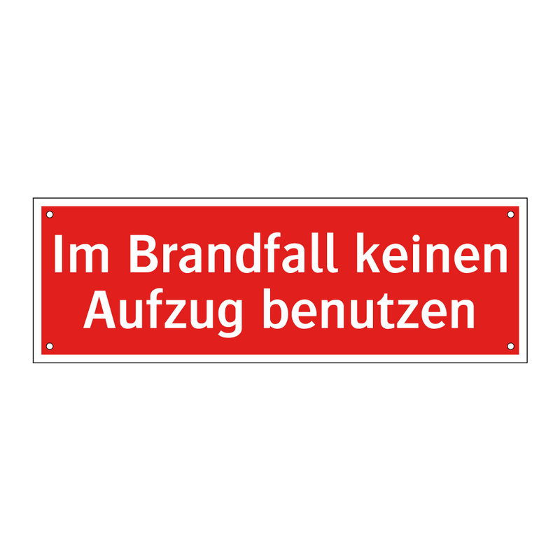 Im Brandfall keinen Aufzug benutzen