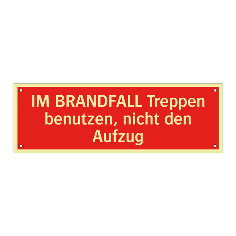 IM BRANDFALL Treppen benutzen, nicht den Aufzug