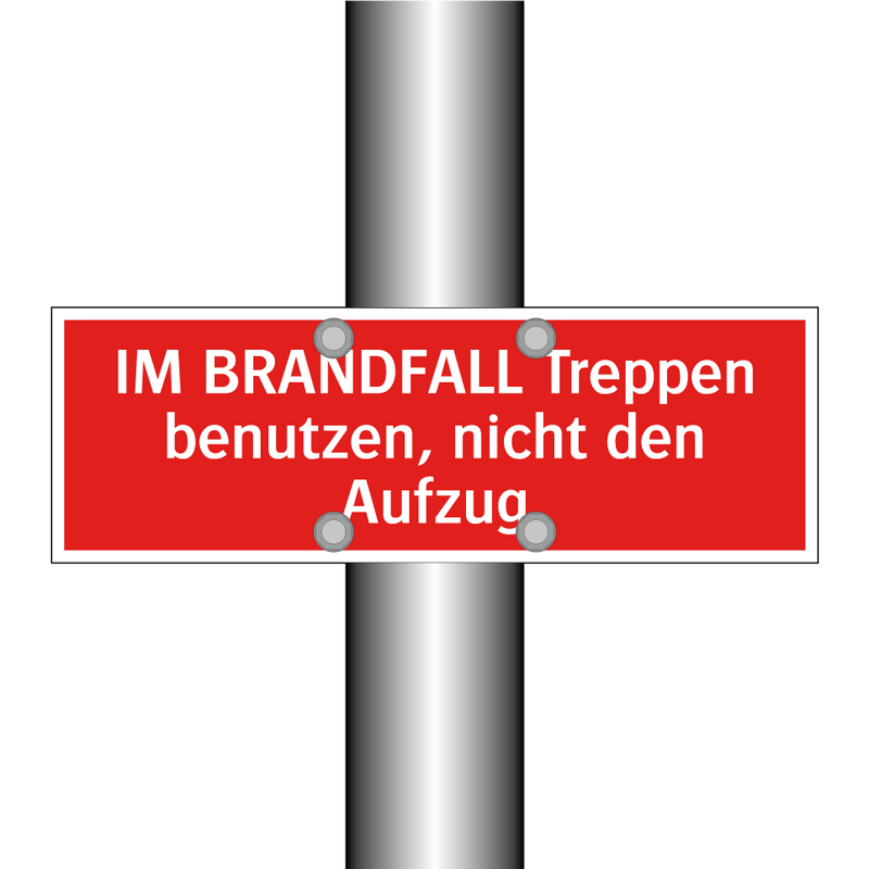 IM BRANDFALL Treppen benutzen, nicht den Aufzug