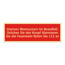 Internes Warnsystem Im Brandfall: Drücken Sie den Knopf Alarmieren Sie die Feuerwehr Rufen Sie 112 an