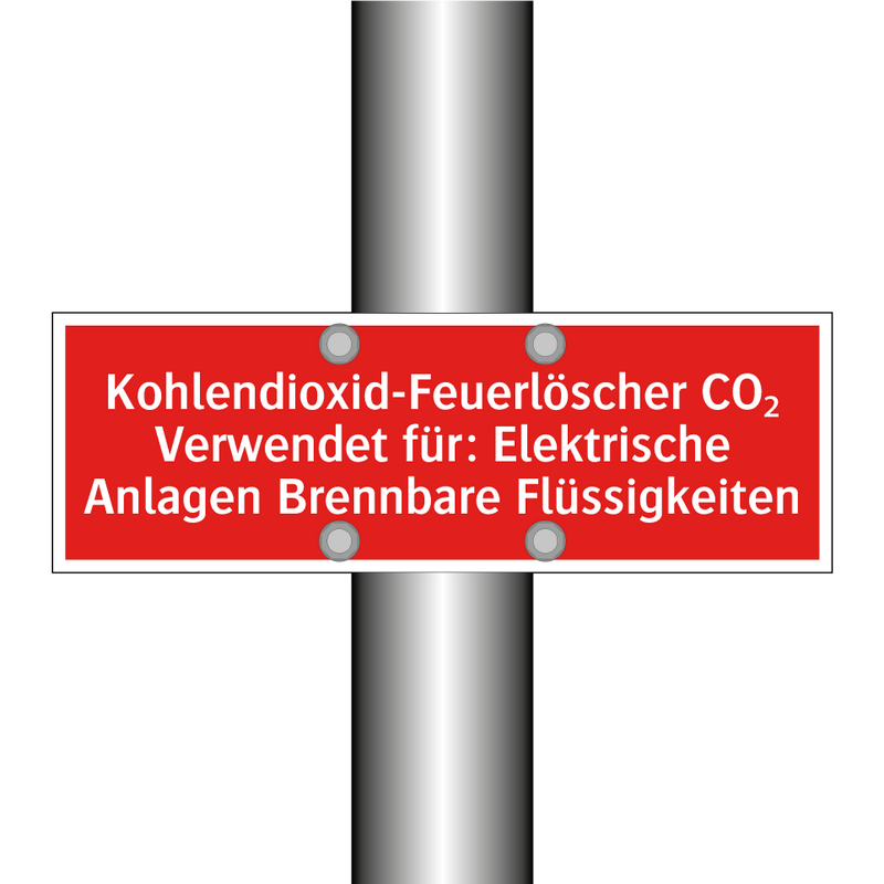 Kohlendioxid-Feuerlöscher CO₂ Verwendet für: Elektrische Anlagen Brennbare Flüssigkeiten