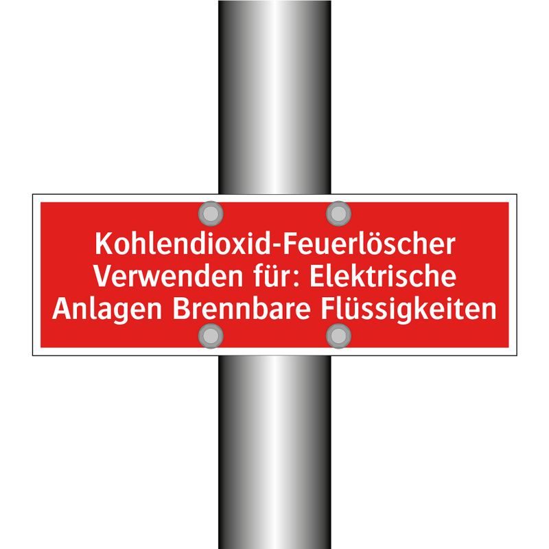 Kohlendioxid-Feuerlöscher Verwenden für: Elektrische Anlagen Brennbare Flüssigkeiten