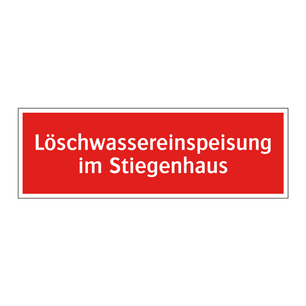 Löschwassereinspeisung im Stiegenhaus