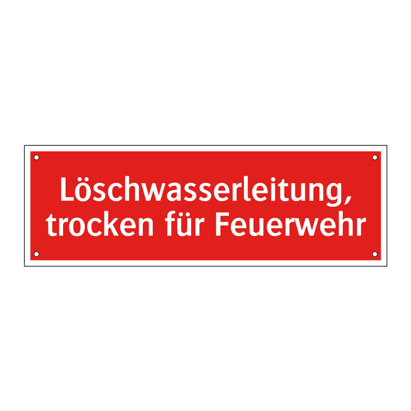 Löschwasserleitung, trocken für Feuerwehr
