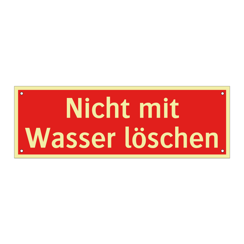 Nicht mit Wasser löschen